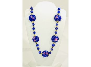 Vintage Strand Of Blue Venetian Glass Beads     A3