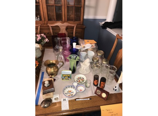 Big Lot! Solid Brass Pitcher , Berlin Wall Memorabilia , Japanese Cups And Dishes