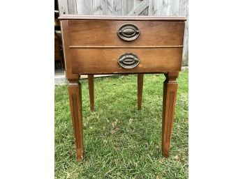 Leather Top 1 Drawer Side Table