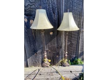 Two Matching Skinny Table Top Lamps