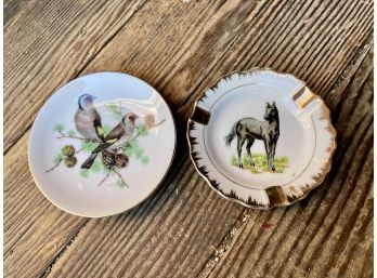 Mini Bird And Horse Plates/Ashtrays