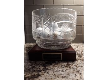 Crystal Golf Bowl, Stand And Golf Balls