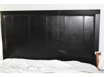 Full Size Black Padded Leatherette Headboard With Metal Frame