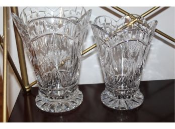 2 Sterling Cut Glass Vases
