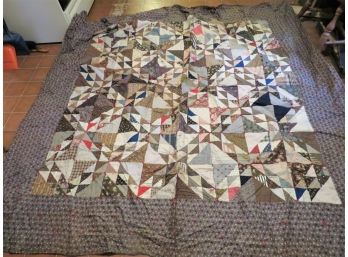 Antique Hand Sewn Feed Sack Quilt