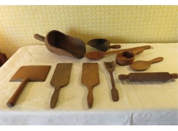 Antique Wood Spoons, Shovels & Scoops
