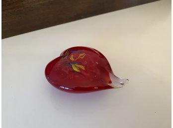 Hearth Shaped Glass  Paper Weight