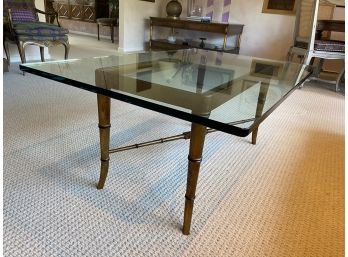 Glass Faux Bamboo Cocktail Table