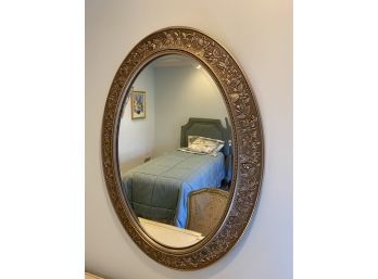 Contemporary Oval Framed Beveled Mirror