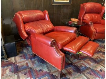 Hancock And Moore Red Leather Recliner 1/2