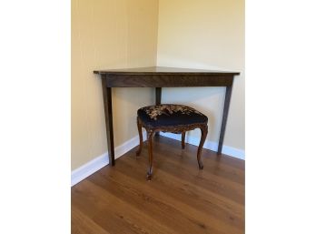 Corner Table With Needlepoint Bench