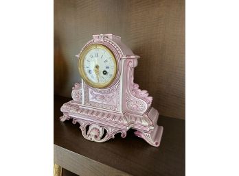 Gien France Ornate Porcelain Mantle Clock