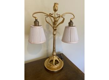 Art Nouveau Gold Tulip 2 Lights Lamp