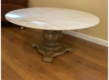 Marble Top Table Coffee Table Gold Wood Base