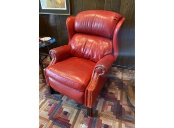 Hancock And Moore Red Leather Recliner 2/2