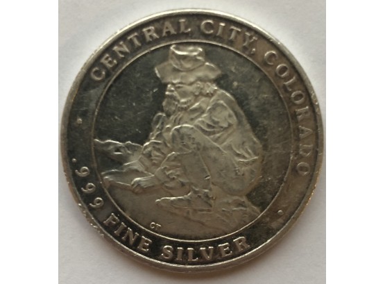 Historic Colorado Mining Dollar Coin .999 Fine Silver