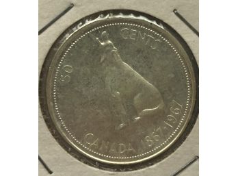 1967 Canadian Half Dollar BU Proof Like 80 Silver