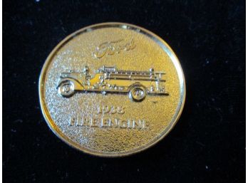 24k Gold Plated Coin, Ford 1938 Fire Engine