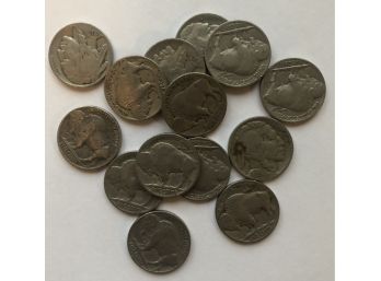 14 Buffalo Nickels (See Description For Dates)