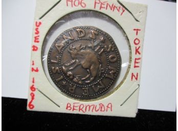 Bermuda Hog Penny 1696 Token