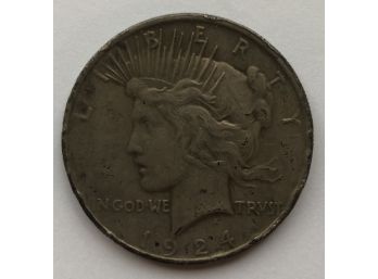 1924 Peace Dollar (worn)
