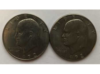 1972 Ike Dollar And 1972 D Ike Dollar