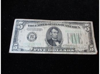 $5 Federal Reserve Note, 1934 D