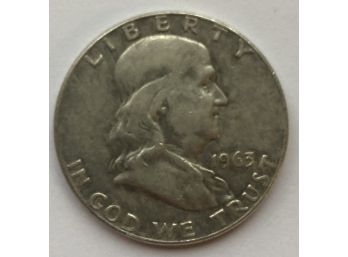 1963 Franklin Half Dollar 90 Silver