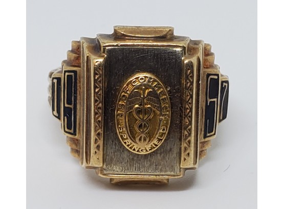 Vintage 1957 10K GOLD High School Of Commerce ~ Springfield, MA ~ Class Ring ~ Size 6