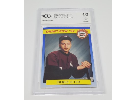 Rare 1992 Front Row Draft Picks Derek Jeter Rookie Card Graded 10 Gem Mint