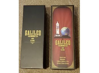 Lot Of 2 Brand New Galileo Thermometer & Globe Desk Sets