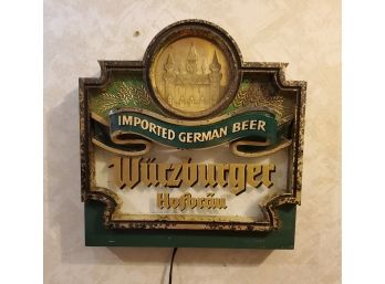 Vintage Light Up Wurzburger Hofbrau Imported German Beer Sign