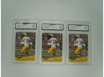 Lot Of (3) Andrew Luck 2012 LEAF All American Rookie Cards ~ Graded 10 Mint