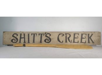 Shitt's Creek Handmade Wood Sign With Vintage Feather Brand Canoe Paddle
