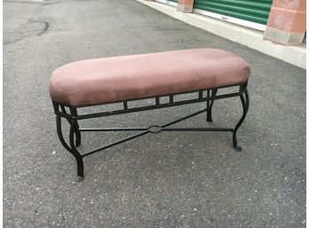 Metal Bench With Microfiber Seat