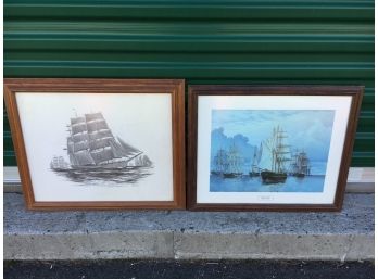 Pair Of Ship Prints Including Robert James Pailthorpe Print