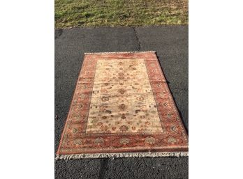 Royal Keshan Wool Oriental Rug Made In Belgium, Apprx. 7' By 9', In Good Condition
