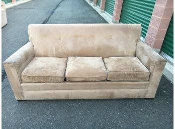 Nice Suede Couch, Tan Color, Matches Loveseat In Other Lot