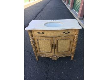 Retail $4500, Martinique By Ambella Home Collection French Provincial Style 42'bathroom Vanity With Marble Top