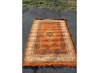 Antique Polish Oriental Rug With Original Label, Was Rolled Up For Years, Measures Apprx. 7' By 10'