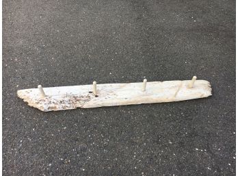 Distressed Painted Driftwood Coat Rack
