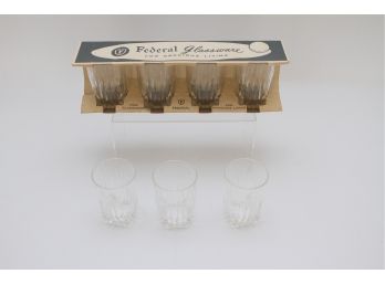 Set Of Four Federal Glassware 9 Ounce Glasses In ORIGINAL Package