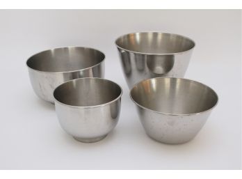 Set Of Four Metal Mixing Bowls