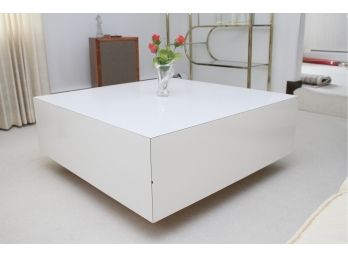 Solid Modern Contemporary Pedestal Coffee Table