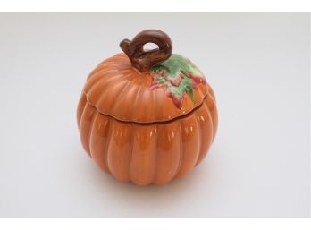 Cute Ceramic Decorative Fall Pumpkin Container With Lid