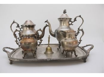 Birmingham Silver Company Silver On Brass 6 Piece Tea Set