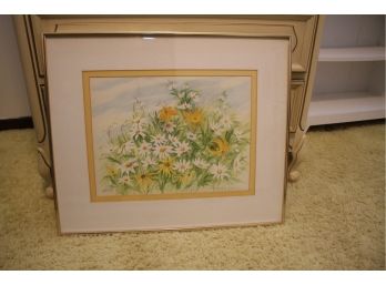 Beautiful Framed  Watercolor Floral Still Life Signed Frieda Gaun