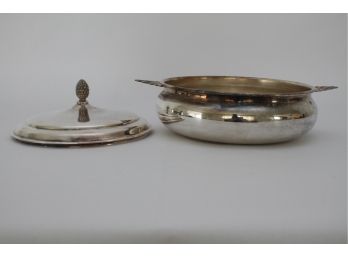 Silver On Copper Sheffield And Company Serving Tray W/ Lid