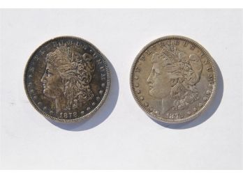Two Morgan Silver Dollar Coins- 1878 & 1879