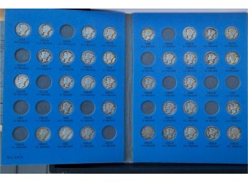 Silver 'Mercury' Head Dime Album- 60 Coins Total